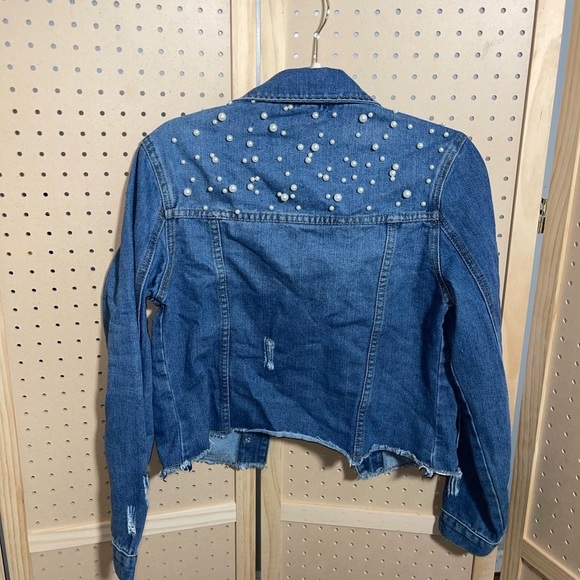 ‎ Must Bundle Gorgeous pearl accent mod X size XS denim jacket - Picture 5 of 6